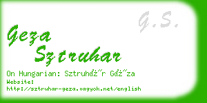 geza sztruhar business card